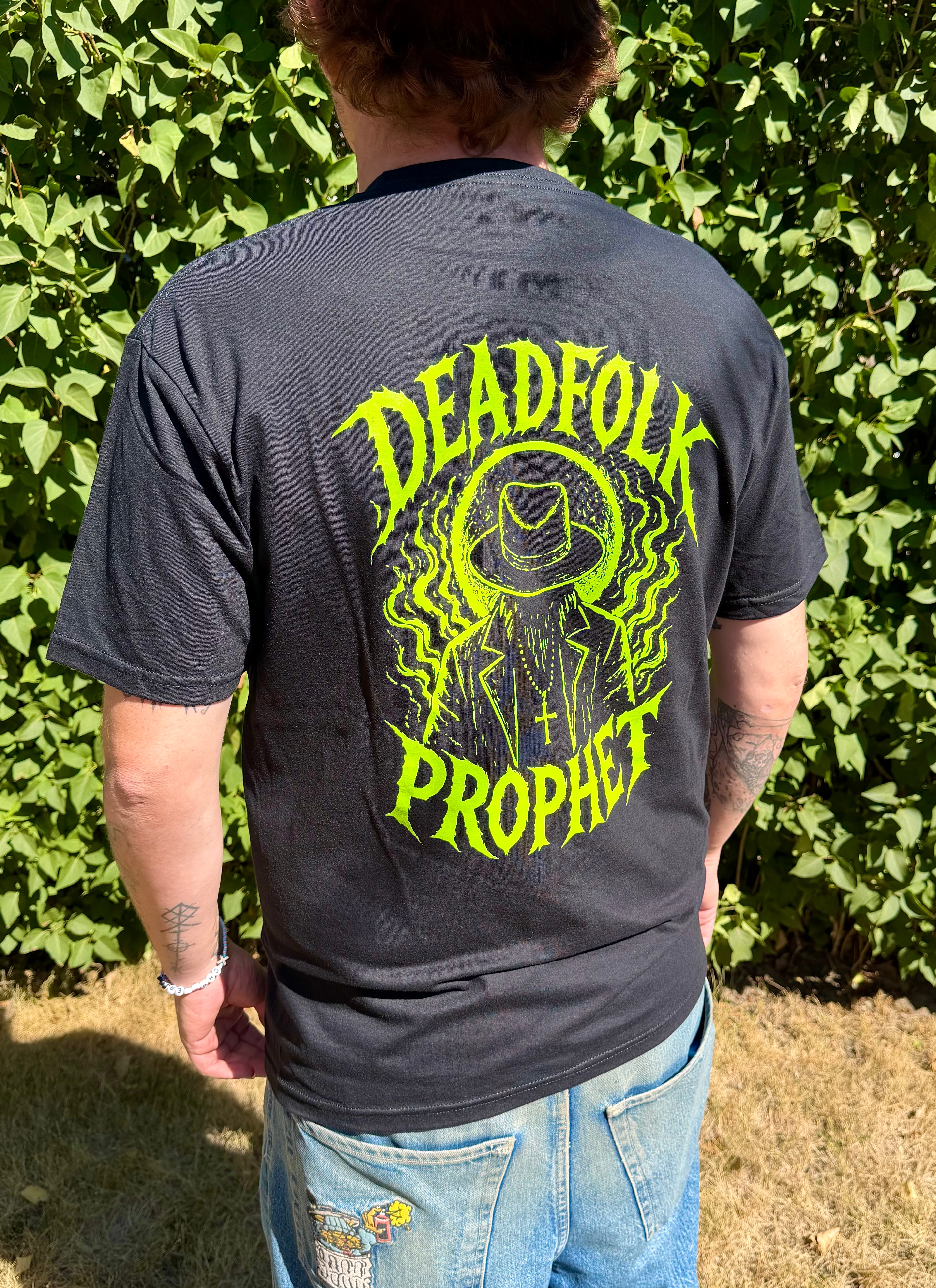 DEADFOLK PROPHET / GRAVE SIGNAL COFFIN LOGO T-SHIRT