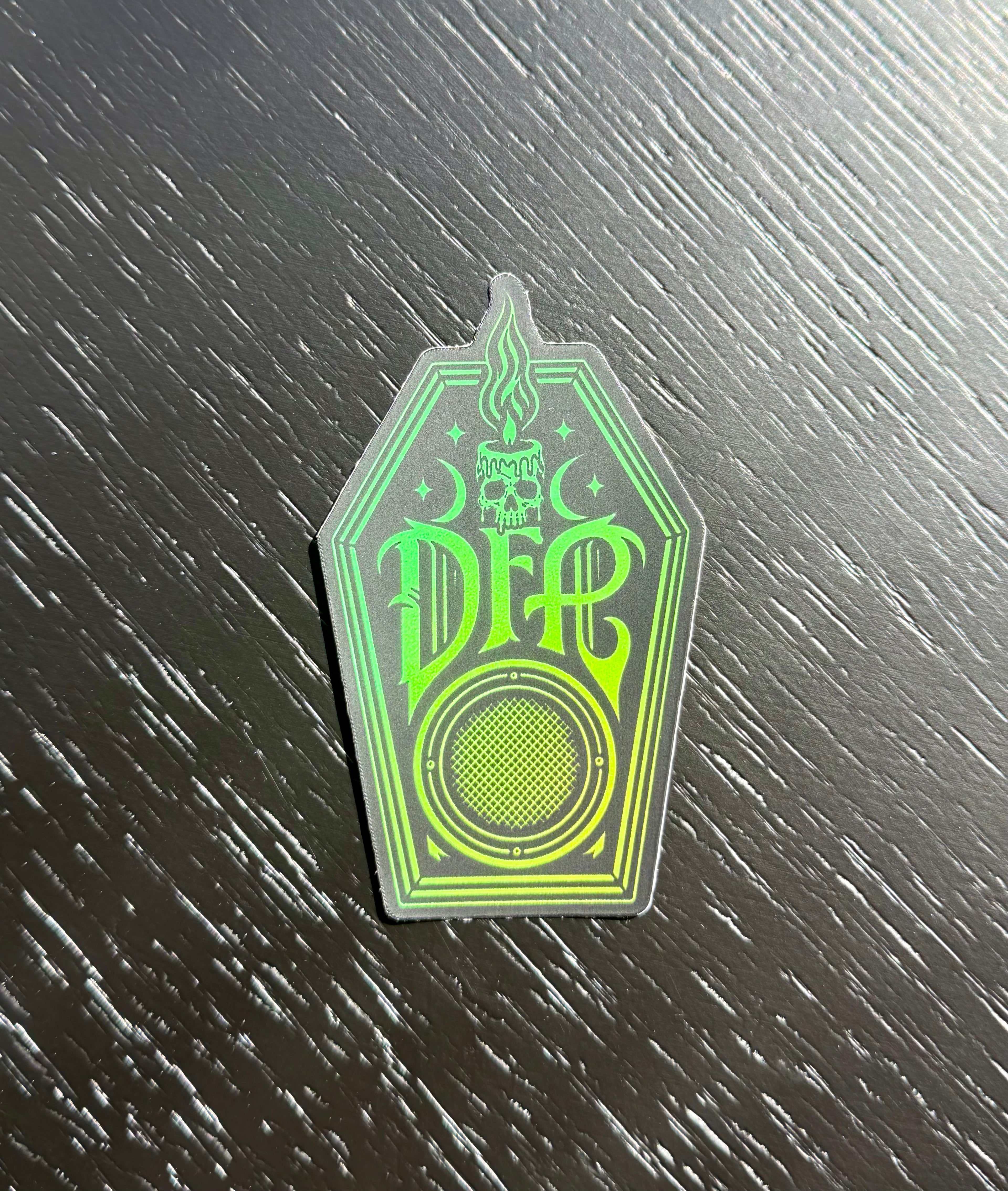 Deadfolk Prophet Coffin Logo Holographic Vinyl Sticker