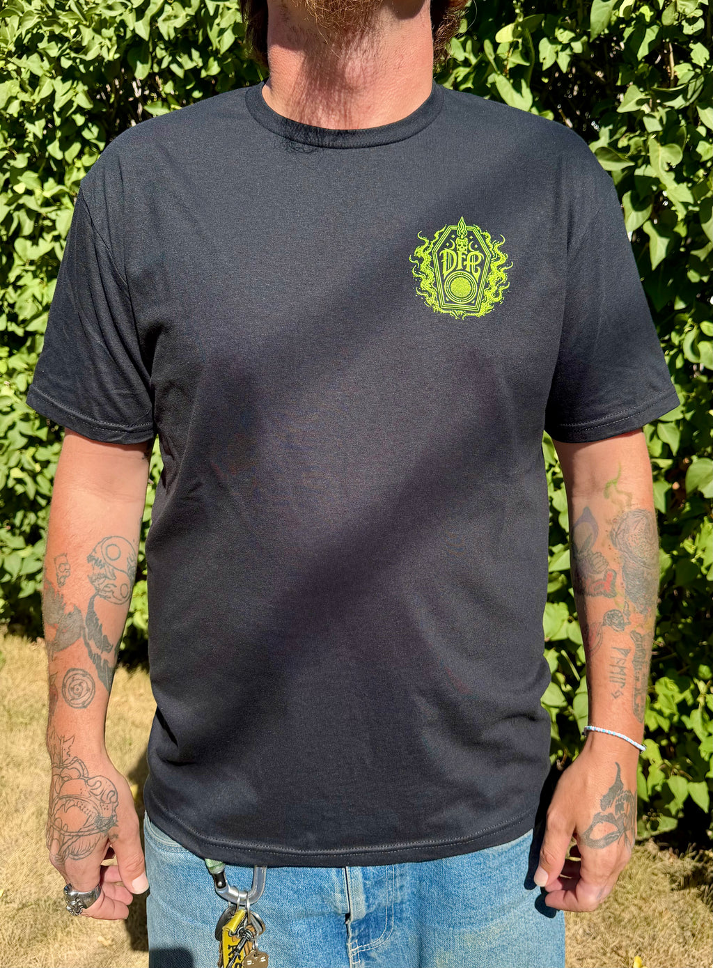 DEADFOLK PROPHET / GRAVE SIGNAL COFFIN LOGO T-SHIRT