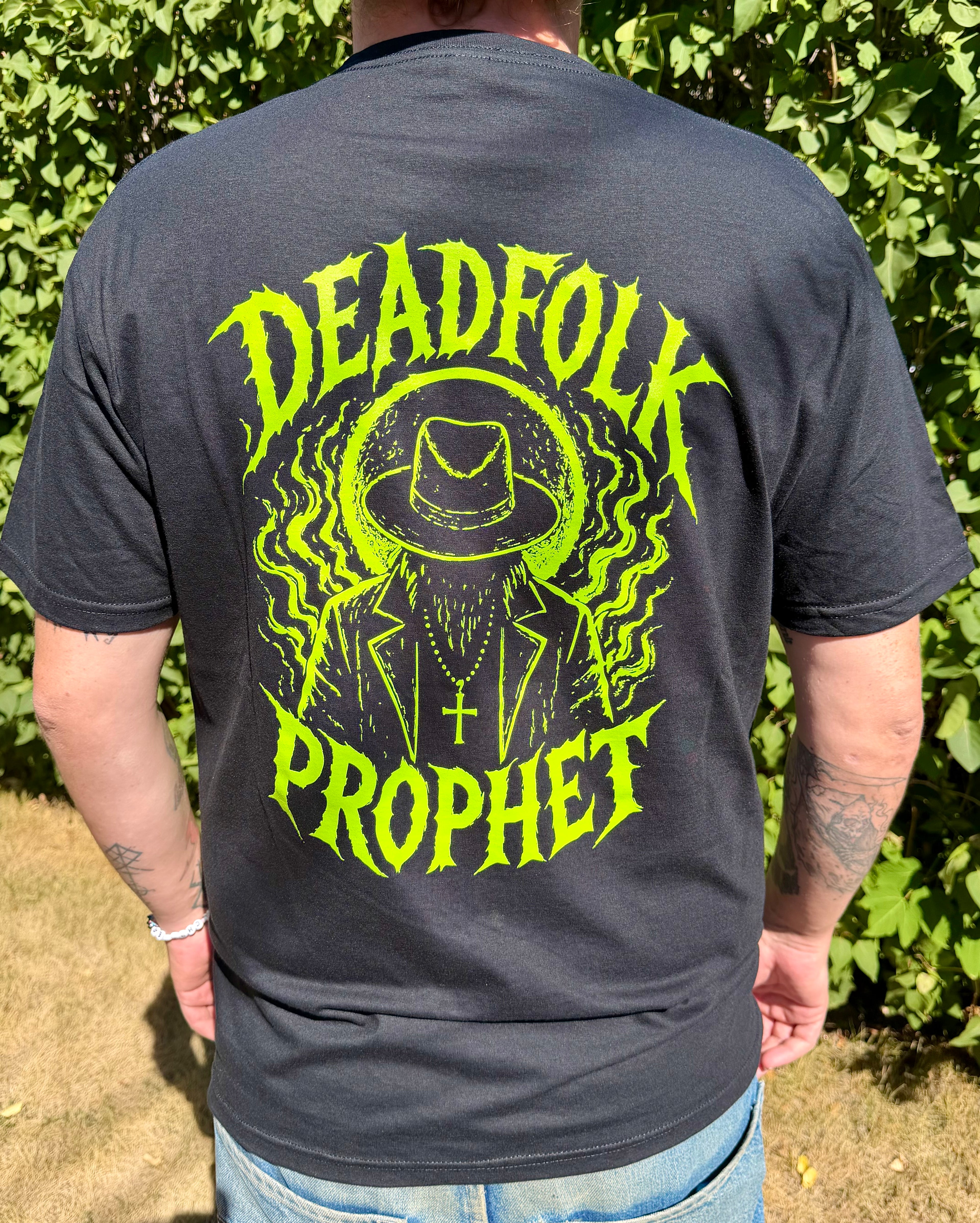 DEADFOLK PROPHET / GRAVE SIGNAL COFFIN LOGO T-SHIRT