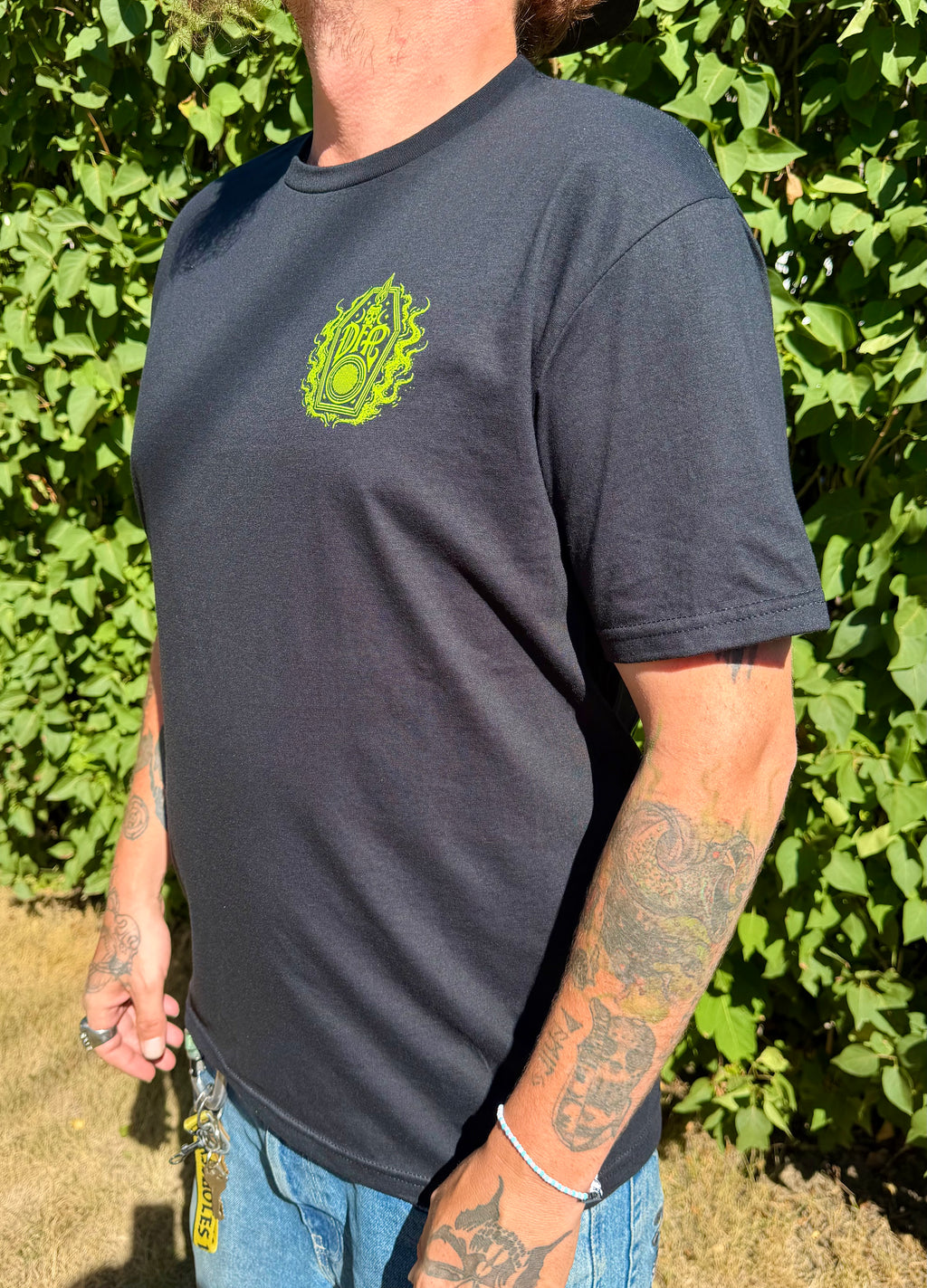 DEADFOLK PROPHET / GRAVE SIGNAL COFFIN LOGO T-SHIRT