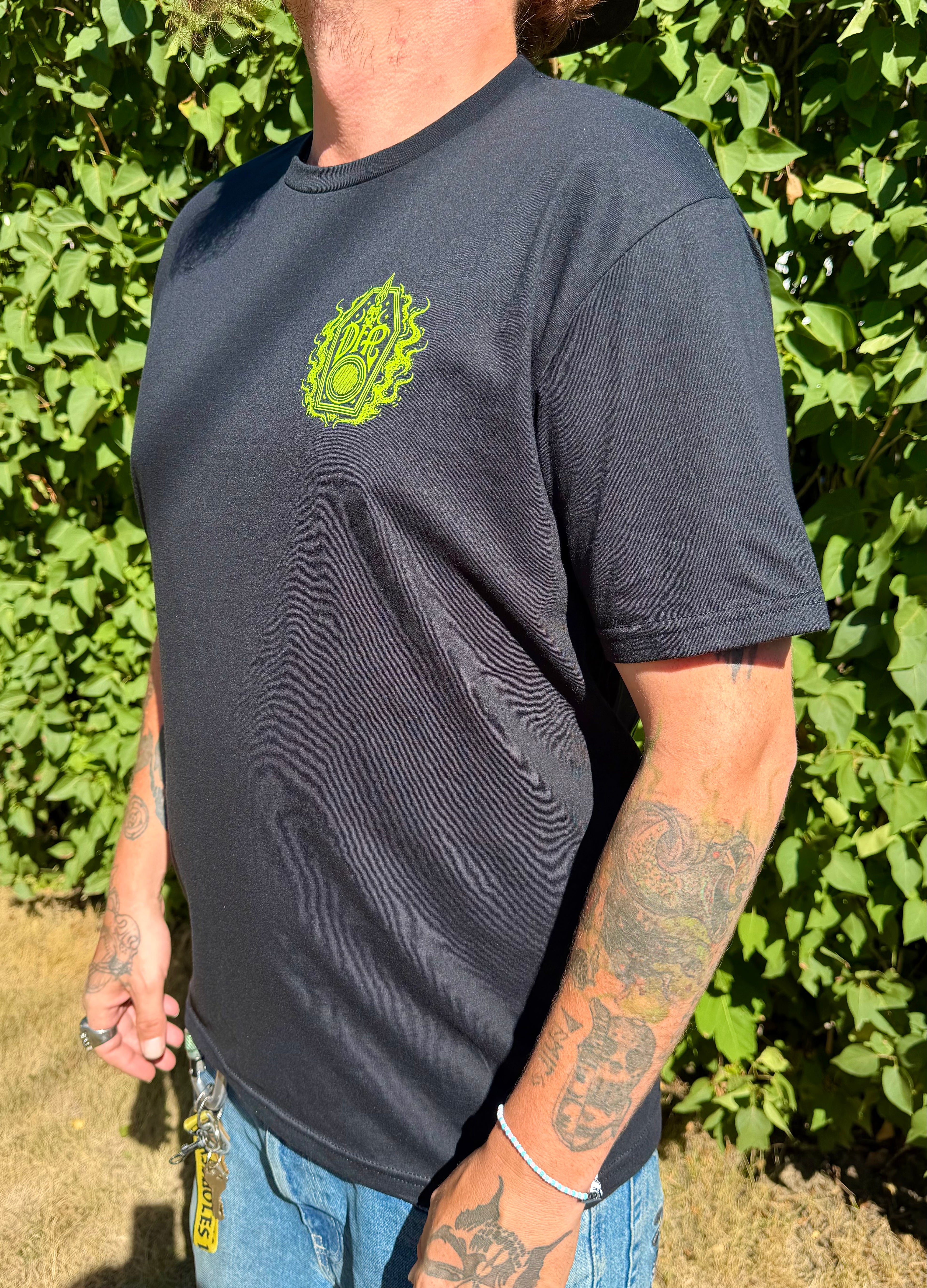 DEADFOLK PROPHET / GRAVE SIGNAL COFFIN LOGO T-SHIRT