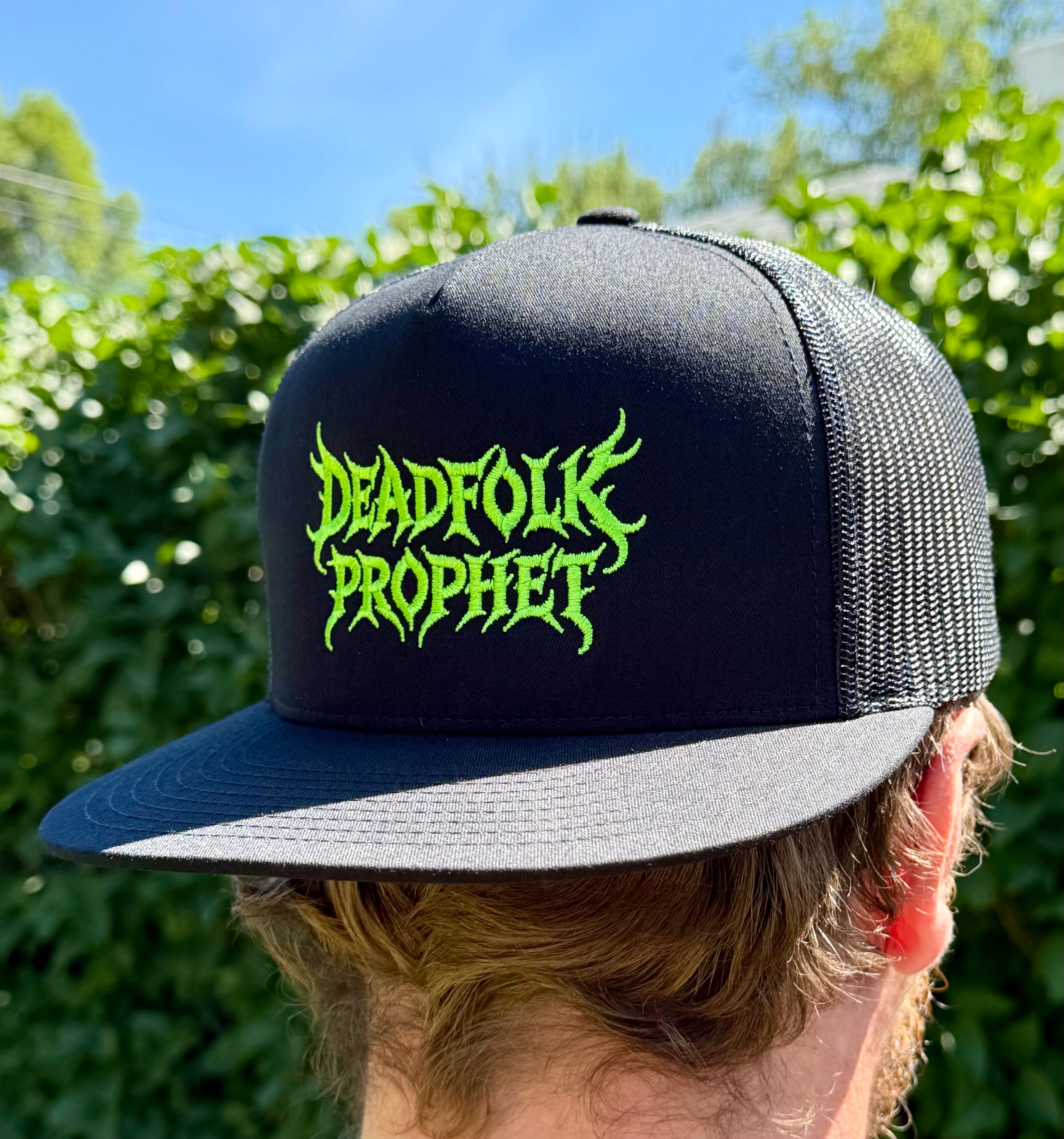 Deadfolk Prophet Embroidered Flat Bill Trucker Hat