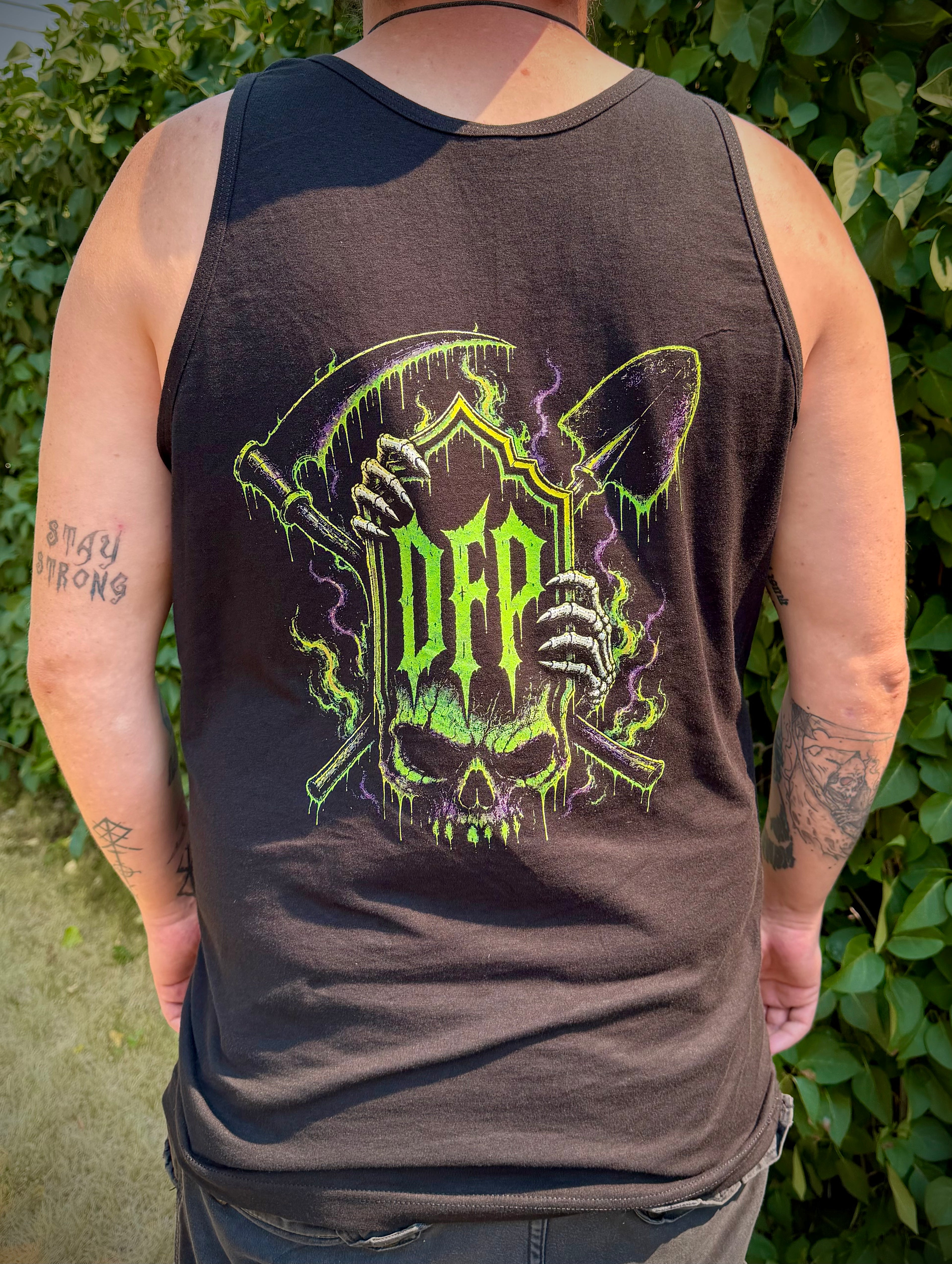 Tombstone Shovel & Scythe | Premium Cotton Black Tank Top