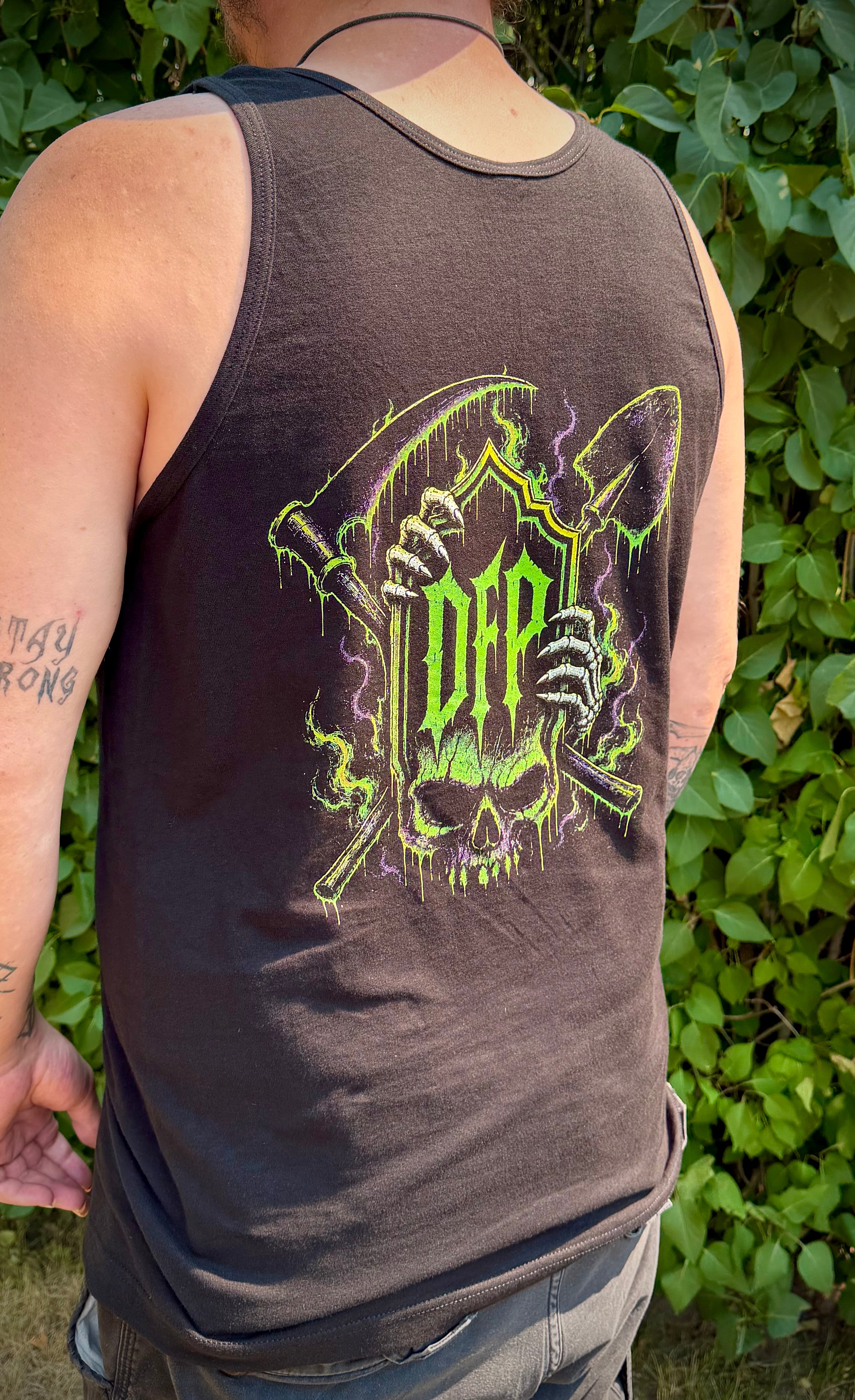 Tombstone Shovel & Scythe | Premium Cotton Black Tank Top