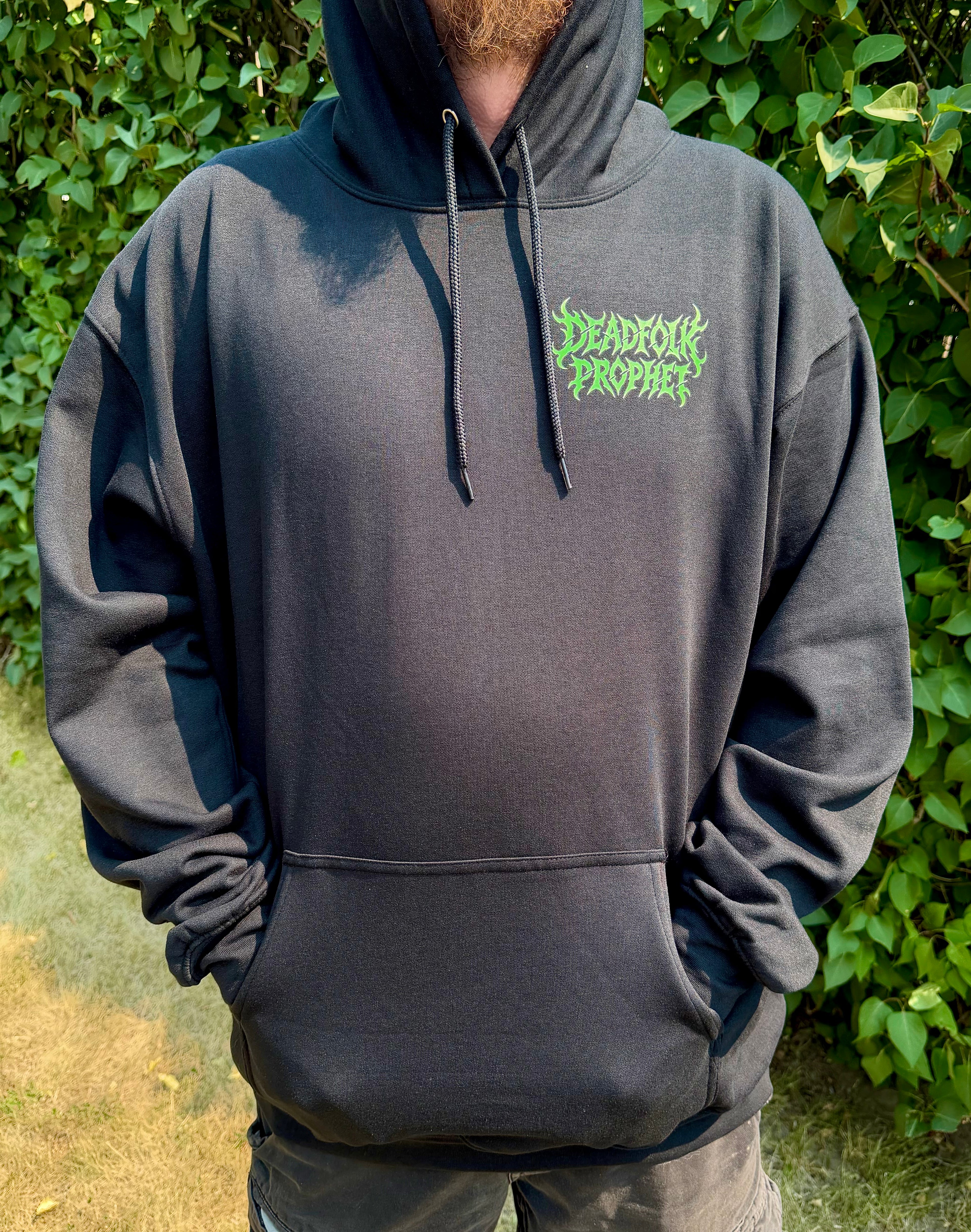 DEADFOLK PROPHET BLACK HOODIE | SIGNATURE COFFIN SLEEVE
