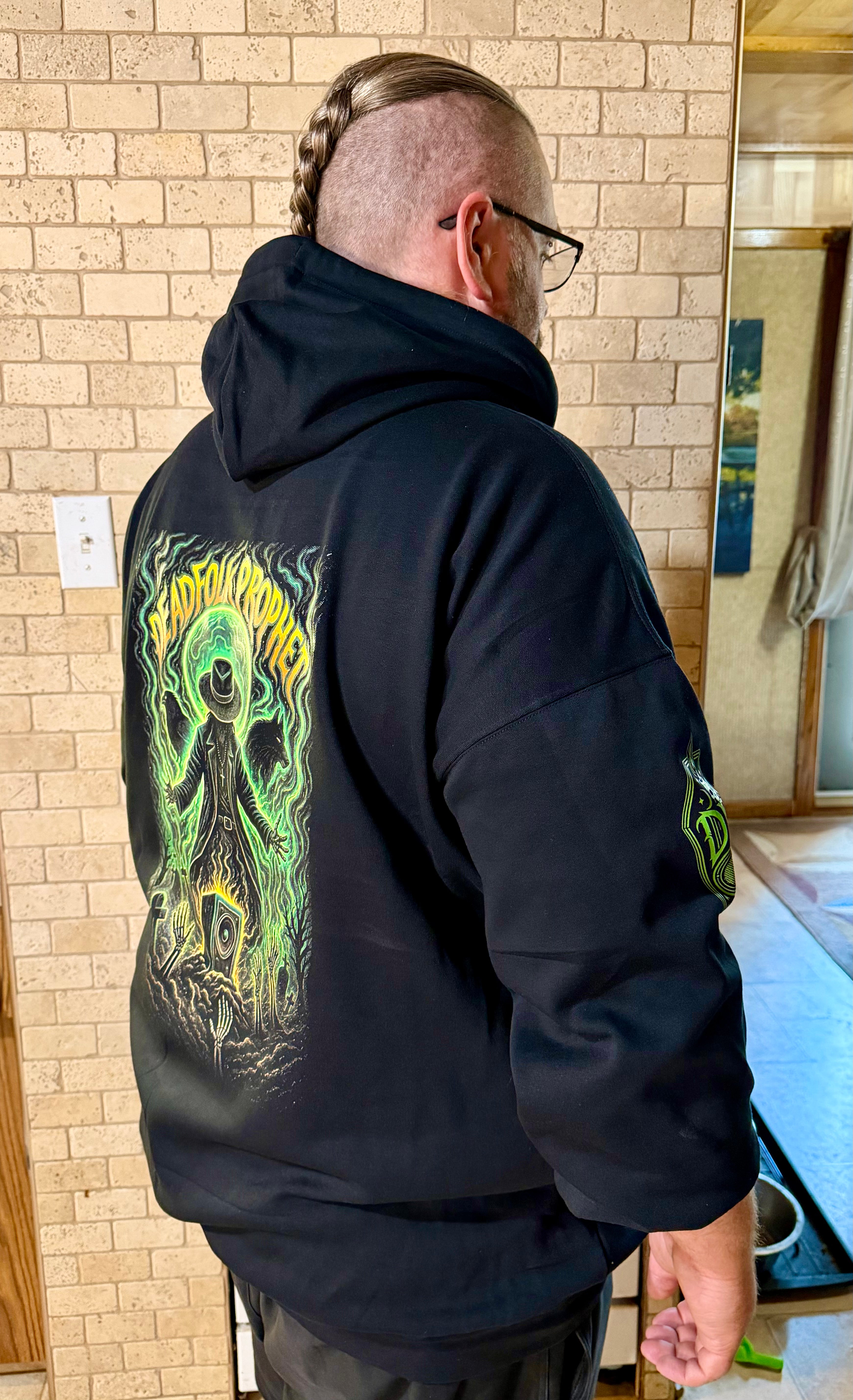 DEADFOLK PROPHET BLACK HOODIE | SIGNATURE COFFIN SLEEVE
