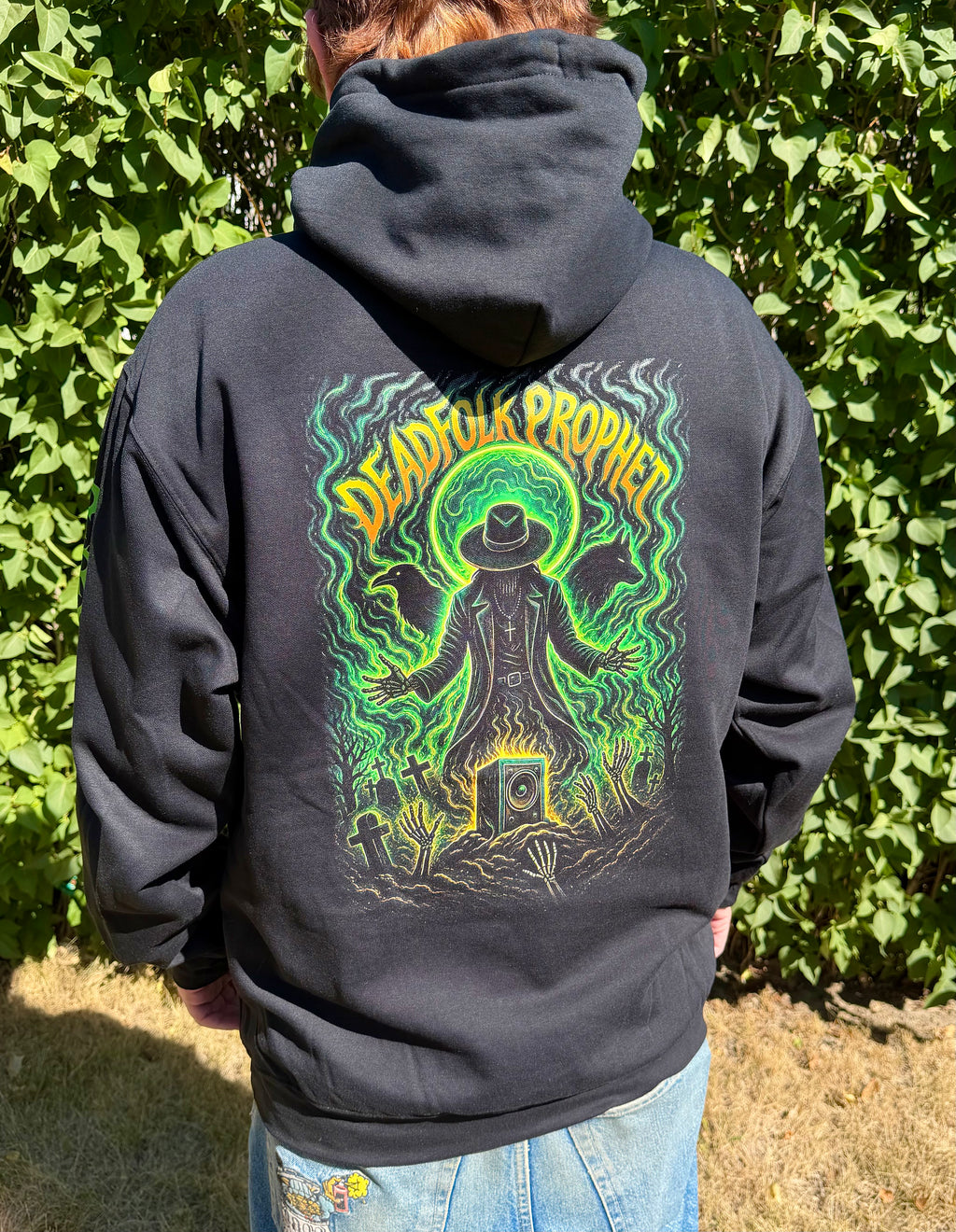 DEADFOLK PROPHET BLACK HOODIE / DOUBLE SLEEVE EDITION