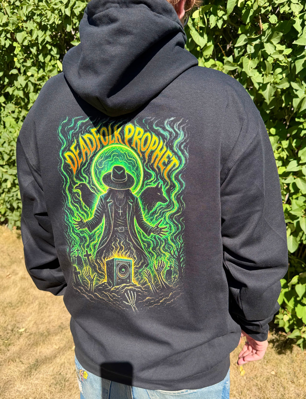 DEADFOLK PROPHET BLACK HOODIE / DOUBLE SLEEVE EDITION