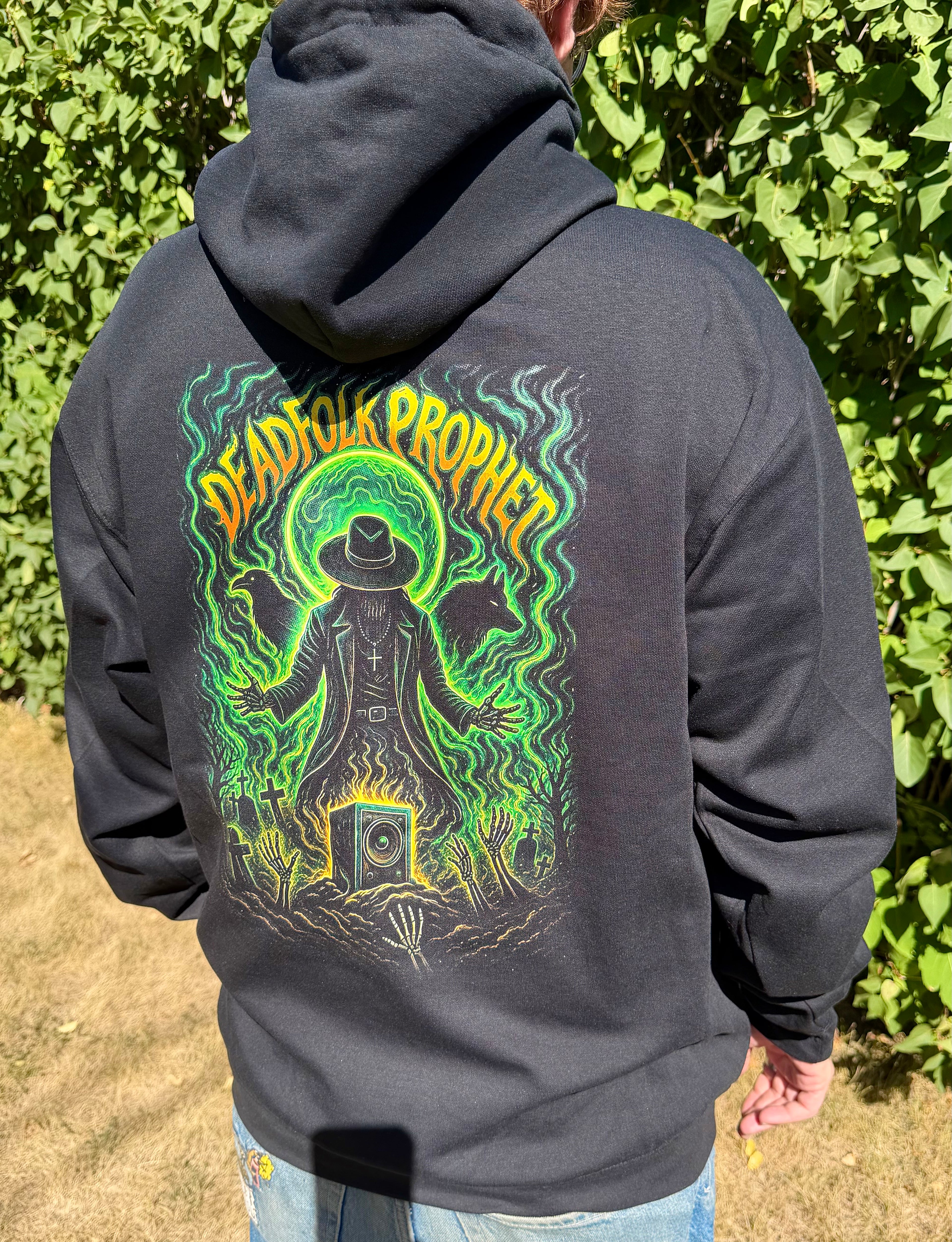 DEADFOLK PROPHET BLACK HOODIE / DOUBLE SLEEVE EDITION