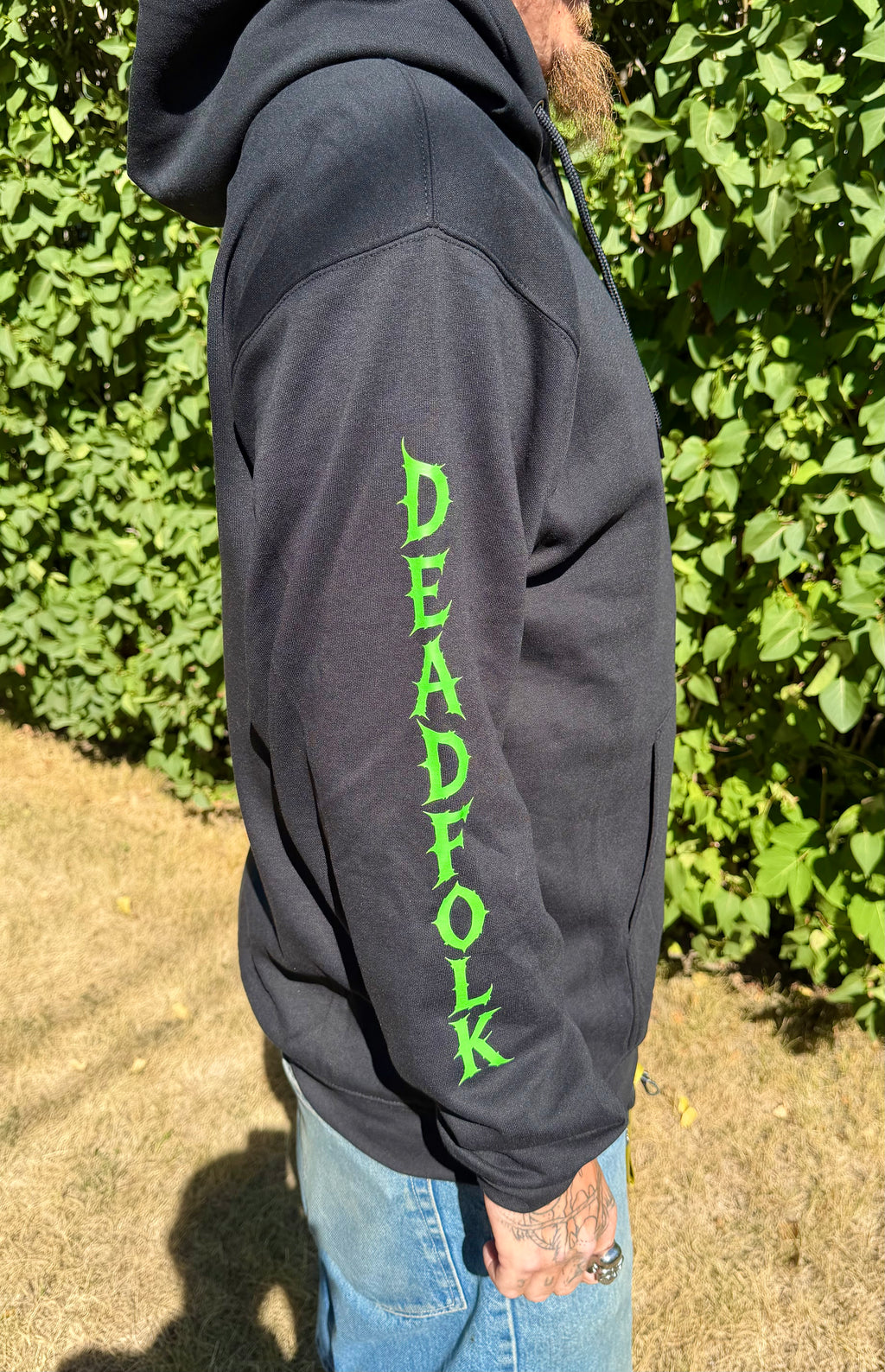 DEADFOLK PROPHET BLACK HOODIE / DOUBLE SLEEVE EDITION