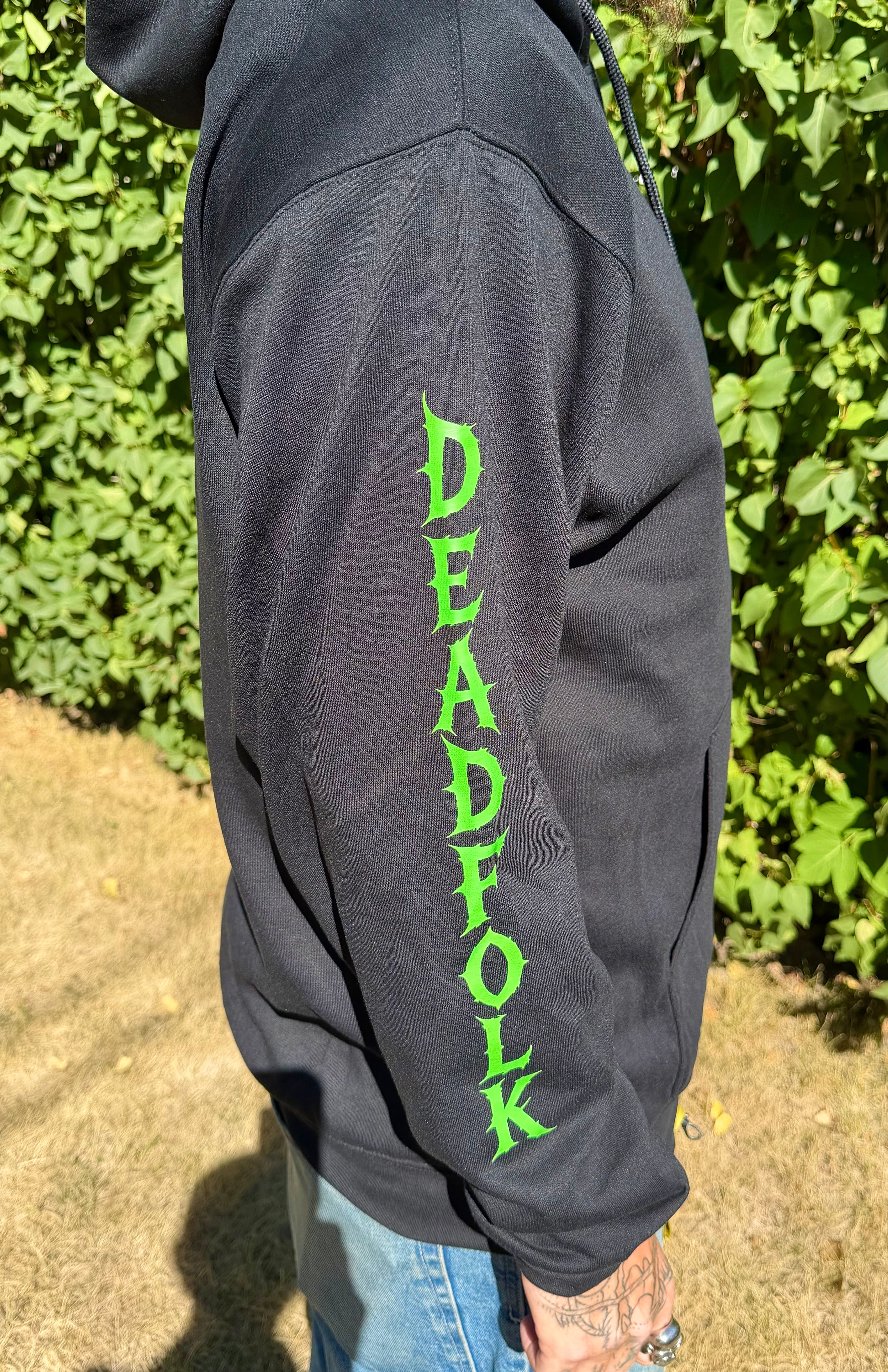 DEADFOLK PROPHET BLACK HOODIE / DOUBLE SLEEVE EDITION
