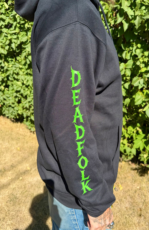 DEADFOLK PROPHET BLACK HOODIE / DOUBLE SLEEVE EDITION
