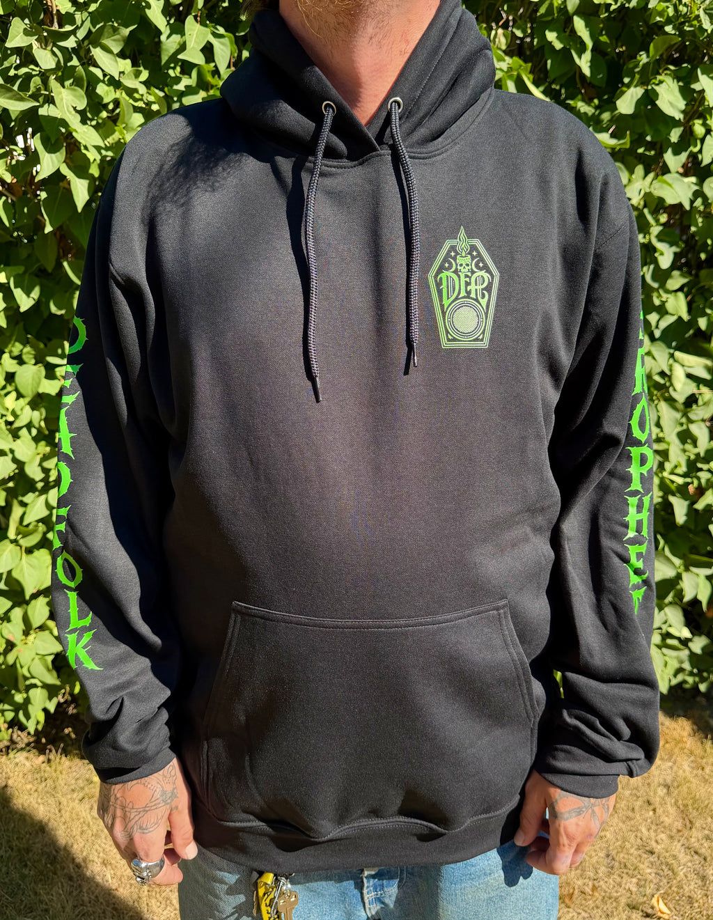 DEADFOLK PROPHET BLACK HOODIE / DOUBLE SLEEVE EDITION
