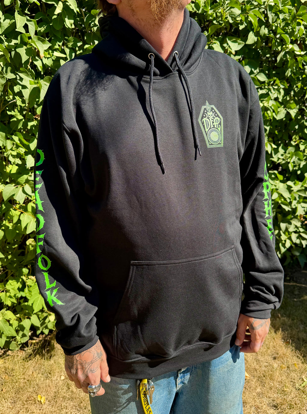 DEADFOLK PROPHET BLACK HOODIE / DOUBLE SLEEVE EDITION